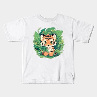 Cute Chibi Tiger Cub Kids T-Shirt